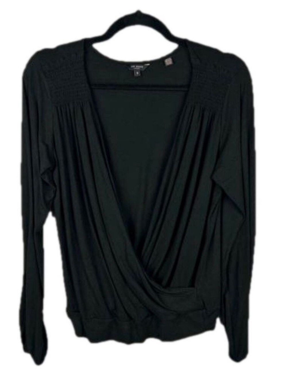 Ted Baker London Black Lightweight Long Sleeves Faux Wrap Top Medium